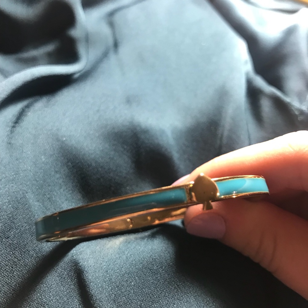 Kate Spade thin hinge spade bangle bright blue - Picture 4 of 8